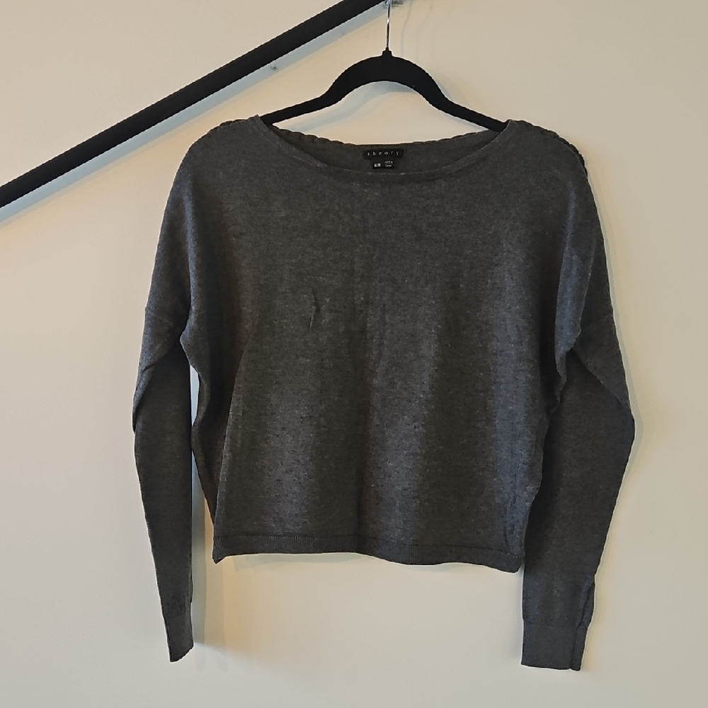 Theory Charcoal Knit Top Sweater